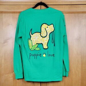 NWT Puppie Love Green Long Sleeve Corn Dog Tee - S
